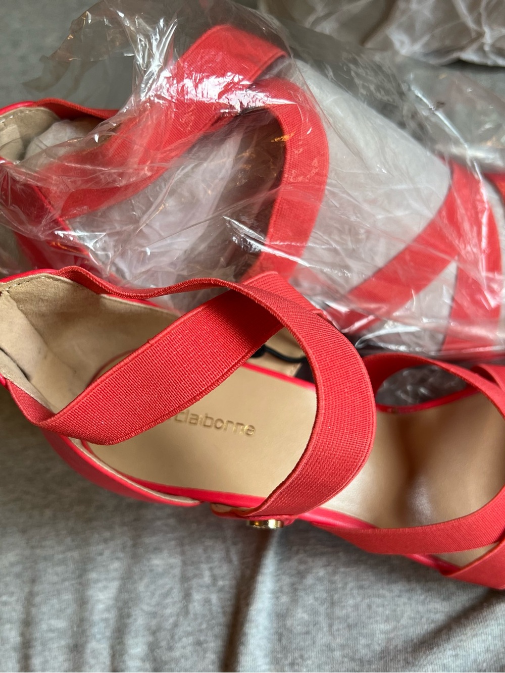 Liz Claiborne Coral Strappy Elastic Wedge Sandals - Picture 2 of 10
